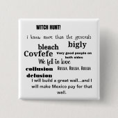 Trump Word Cloud Typografie Button (Vorderseite)