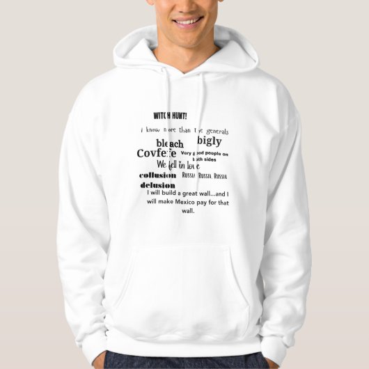 Trump Word Cloud Typografie Hoodie (Vorderseite)