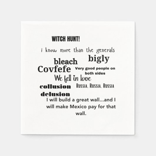 Trump Word Cloud Typografie Serviette (Vorderseite)