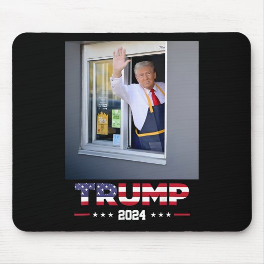 Trump Works Drive-thru Trump serviert Pommes Frite Mousepad (Vorne)