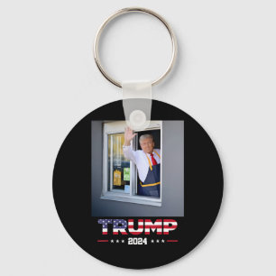 Trump Works Drive-thru Trump serviert Pommes Frite Schlüsselanhänger