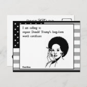 Trump Worth Certificate Postcard Postkarte (Vorne/Hinten)