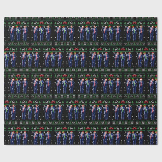 Trump wrapping Paper Christmas Funny Trump Tanz Geschenkpapier (Flach)