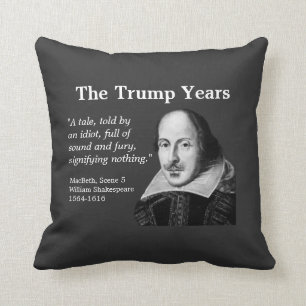 Trump Years, Shakespeare, dunkelgrau Kissen