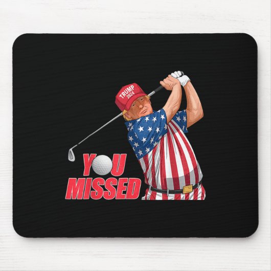 Trump You Missed Funny Golf Red Hat Mousepad (Vorne)