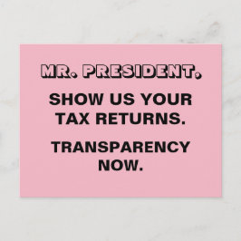 Trump zeigt uns Transparenz bei der Steuererklärun Postkarte