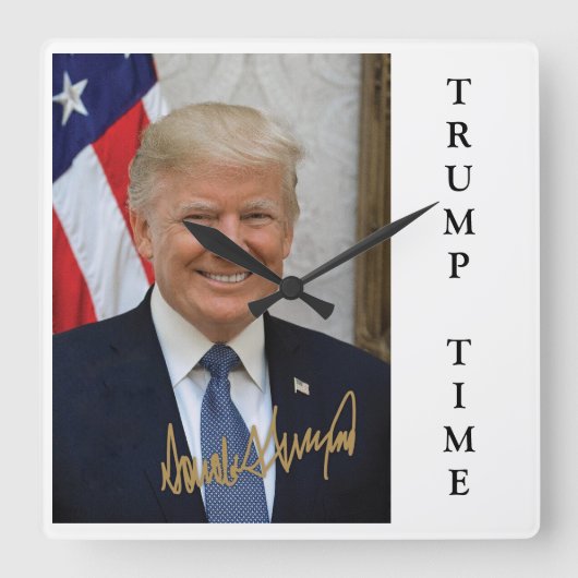 TRUMP-ZEIT QUADRATISCHE WANDUHR (Vorderseite)