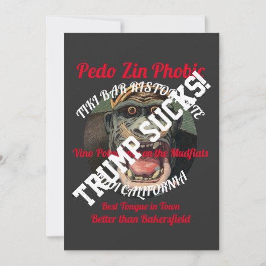 Trump Zin Phobic Tiki Bar Ristorante Lodi CA Einladung (Vorderseite)