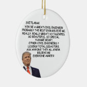 Trump, Ziviler Ingenieur, Ornament, Witziger Präsi Keramik Ornament (Rechts)