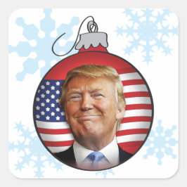 Trump zu Weihnachten Quadratischer Aufkleber