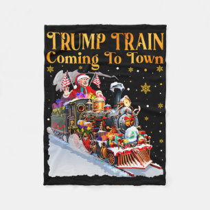 Trump-Zug kommt in die Stadt Lustiges Weihnachten Fleecedecke