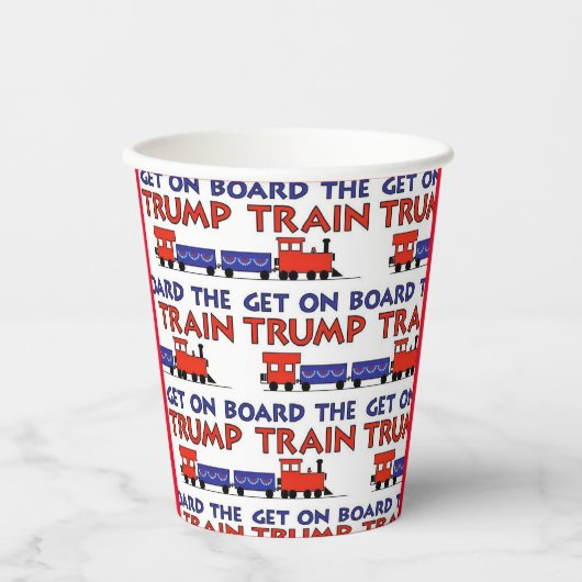 TRUMP-ZUGSPAPIER PAPPBECHER (Vorderseite)