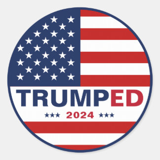 Trumped 2024: Präsidentschaftswahlen unter amerika Runder Aufkleber