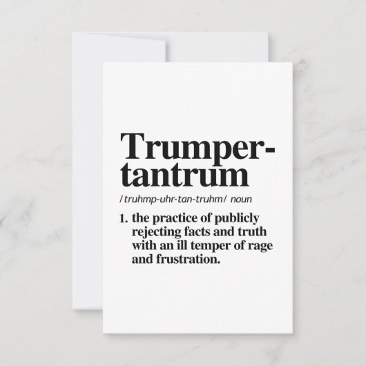 Trumper Tantrum Definition Dankeskarte (Vorderseite)