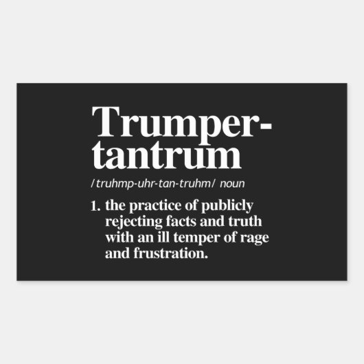 Trumper Tantrum Definition Rechteckiger Aufkleber (Vorderseite)