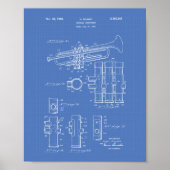 Trumpet 1939 Patent Art Blueprint Poster (Vorne)