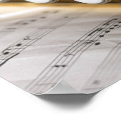 Trumpet and Sheet Music Brass Instrument Poster (Ecke)