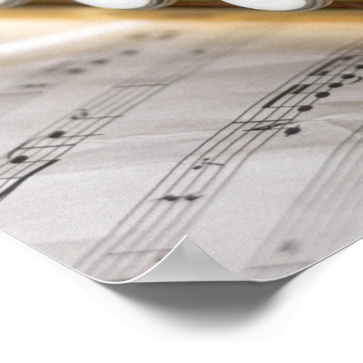 Trumpet and Sheet Music Brass Instrument Poster (Ecke)