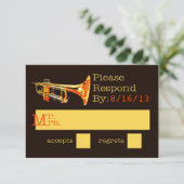 Trumpet-Antwortkarte RSVP Karte (Stehend Vorderseite)