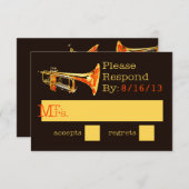 Trumpet-Antwortkarte RSVP Karte (Vorne/Hinten)