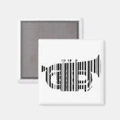 TRUMPET BAR CODE Music Barcode Design Magnet (Vorderseite/Rückseite)