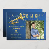 Trumpet Bar Mitzvah Save the Date (Vorne/Hinten)
