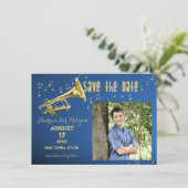 Trumpet Bar Mitzvah Save the Date (Stehend Vorderseite)