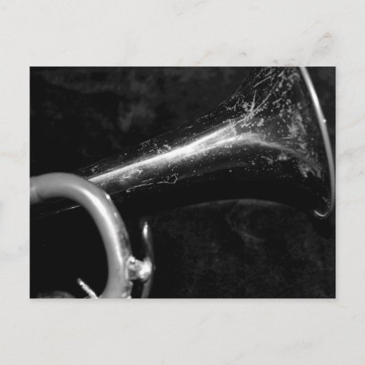 Trumpet Bell schwarz-weiß Postkarte (Vorderseite)