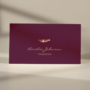 Trumpet Beruflich Brass Teacher Burgundy Visitenkarte
