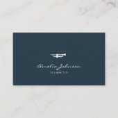 Trumpet Beruflich Brass Teacher Navy Blue Visitenkarte (Vorderseite)