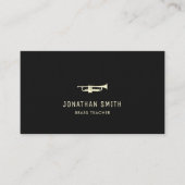 Trumpet Beruflich Music Teacher Black&White Visitenkarte (Vorderseite)