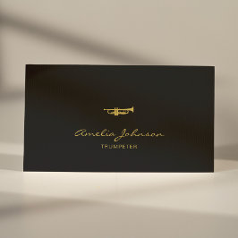 Trumpet Beruflicher Messinglehrer Gold&Black Visitenkarte