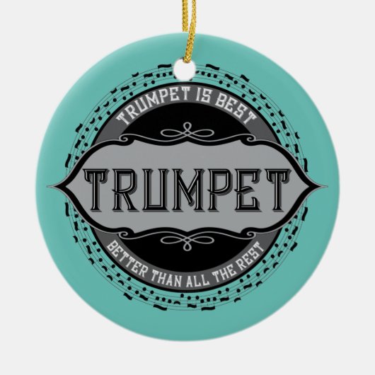 Trumpet Best Musiknote Circle Keramik Ornament (Vorne)