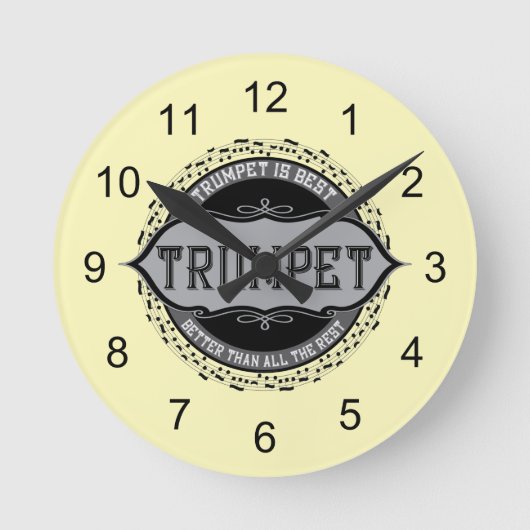 Trumpet Best Musiknote Circle Runde Wanduhr (Vorderseite)