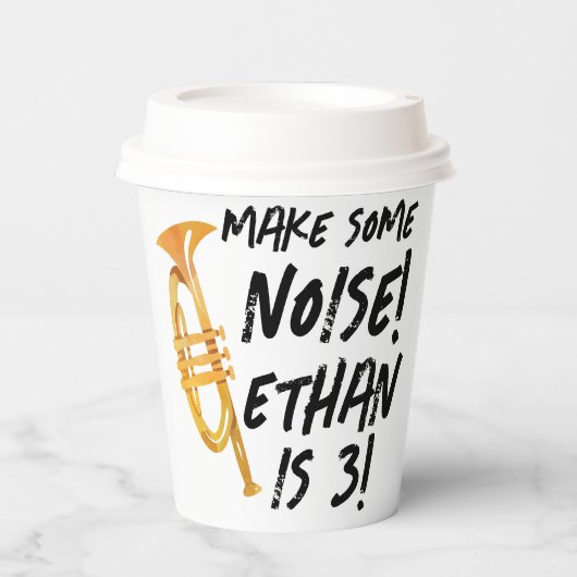 Trumpet Birthday Party Paper Cups - Musik Geburtst Pappbecher (Vorderseite)