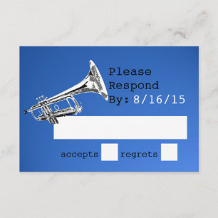 Trumpet Blue Response RSVP Karte