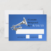 Trumpet Blue Response RSVP Karte (Vorderseite)