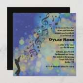 Trumpet Boy Bat Bar Mitzvah Einladung (Vorne/Hinten)