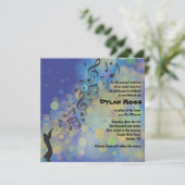 Trumpet Boy Bat Bar Mitzvah Einladung (Stehend Vorderseite)