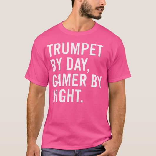 Trumpet By Day Gamer By Night - Unisex Adultskid T-Shirt (Vorderseite)