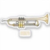 Trumpet-Cartoon-Abbildung Aufkleber (Vorderseite)