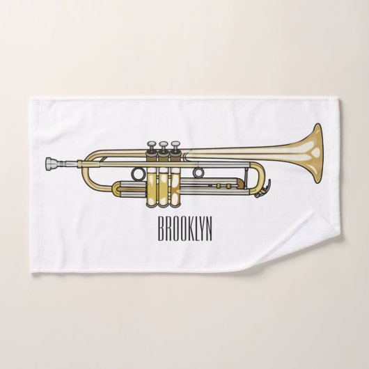 Trumpet-Cartoon-Abbildung Badhandtuch Set (Handtuch)