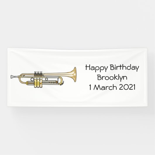 Trumpet-Cartoon-Abbildung Banner (Horizontal)