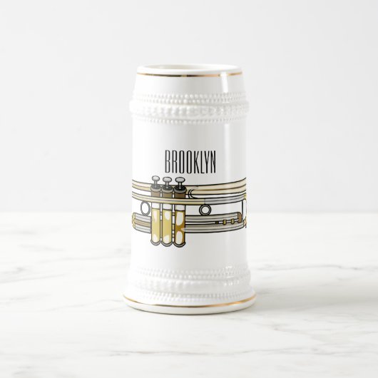 Trumpet-Cartoon-Abbildung Bierglas (Mittel)