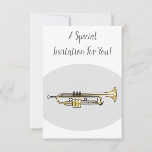 Trumpet-Cartoon-Abbildung Einladung (Rückseite)