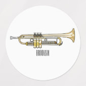 Trumpet-Cartoon-Abbildung Etiketten (Design 2)