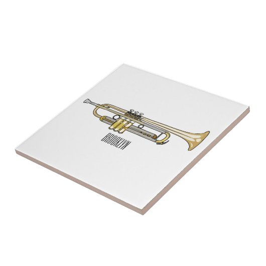 Trumpet-Cartoon-Abbildung Fliese (Seite)