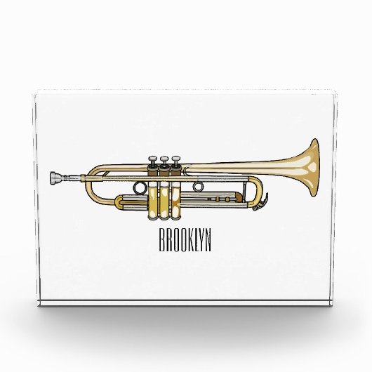 Trumpet-Cartoon-Abbildung Fotoblock (Vorderseite)