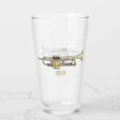 Trumpet-Cartoon-Abbildung Glas (Rückseite)