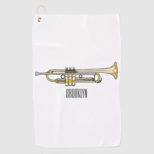 Trumpet-Cartoon-Abbildung Golfhandtuch (Vorderseite)